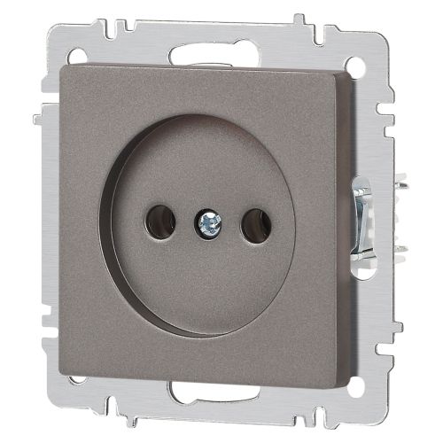  Розетка 1-м СП Accent 6-201-09 16А IP20 250В 2P титан Intro Б0063673 фото в каталоге от BTSprom.by