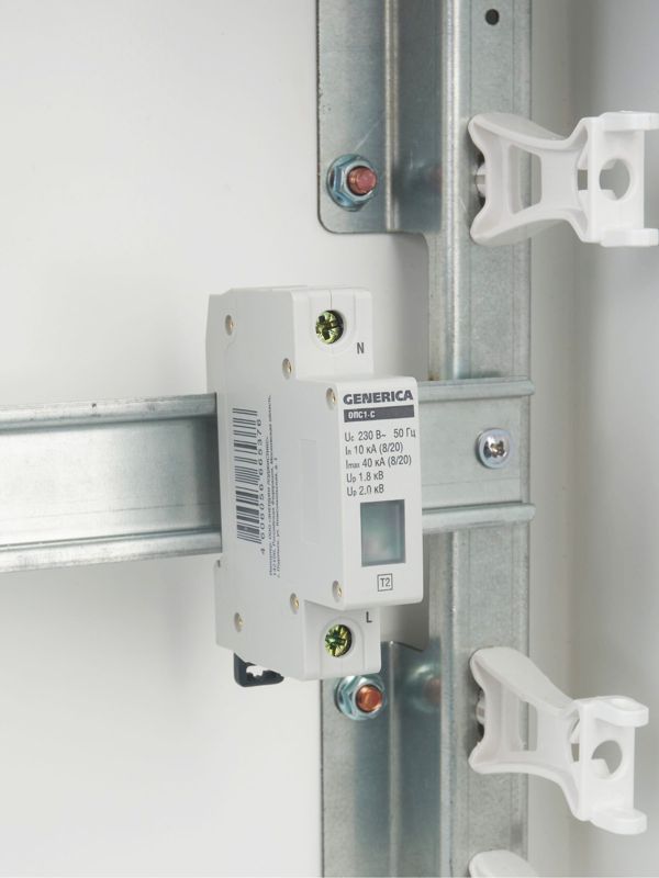  Ограничитель перенапряжения ОПС1-C 1Р 10/40кА 230В GENERICA MOP20-1-C-G фото в каталоге от BTSprom.by