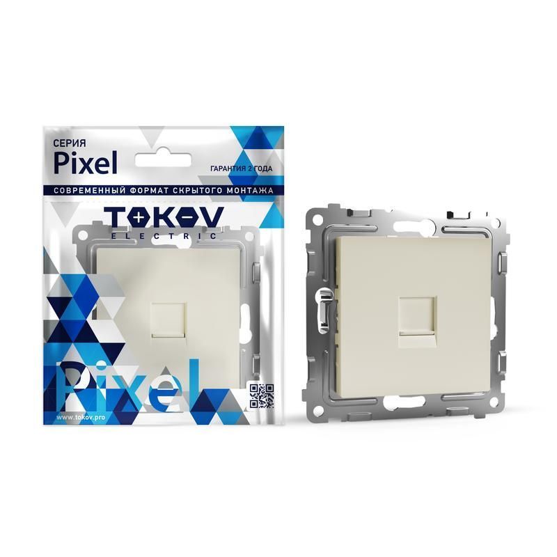 розетка компьютерная 1-м сп pixel rj45 кат.5e механизм беж. tokov electric tke-px-rc1-c02 от BTSprom.by