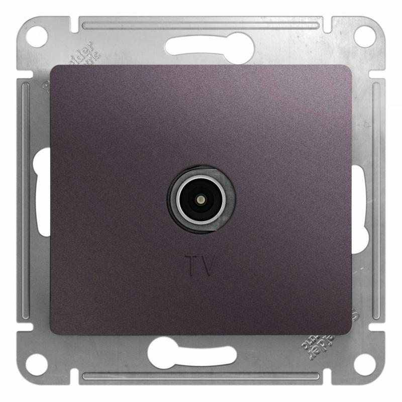 розетка телевизионная оконечная tv glossa 1дб механизм сиренев. туман se gsl001491 от BTSprom.by