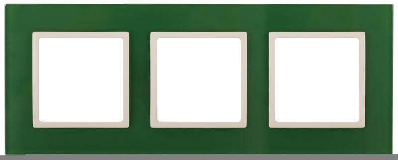 рамка 3-м 14-5103-27 стекло elegance зел.+сл. кость эра б0034517 от BTSprom.by
