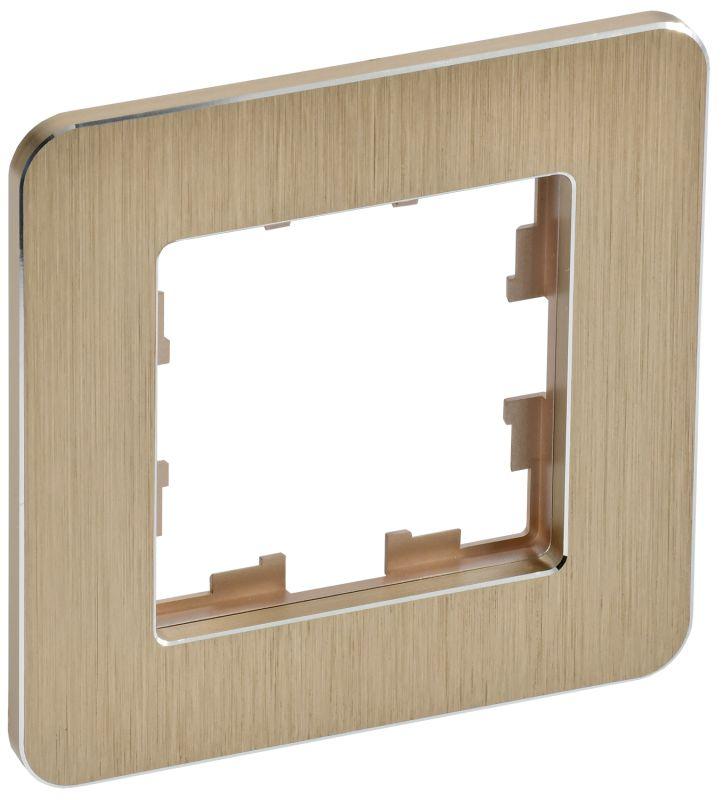 рамка 1-м brite ру-1-1-бр метал. шампань re al iek br-m12-m-21-k37 от BTSprom.by