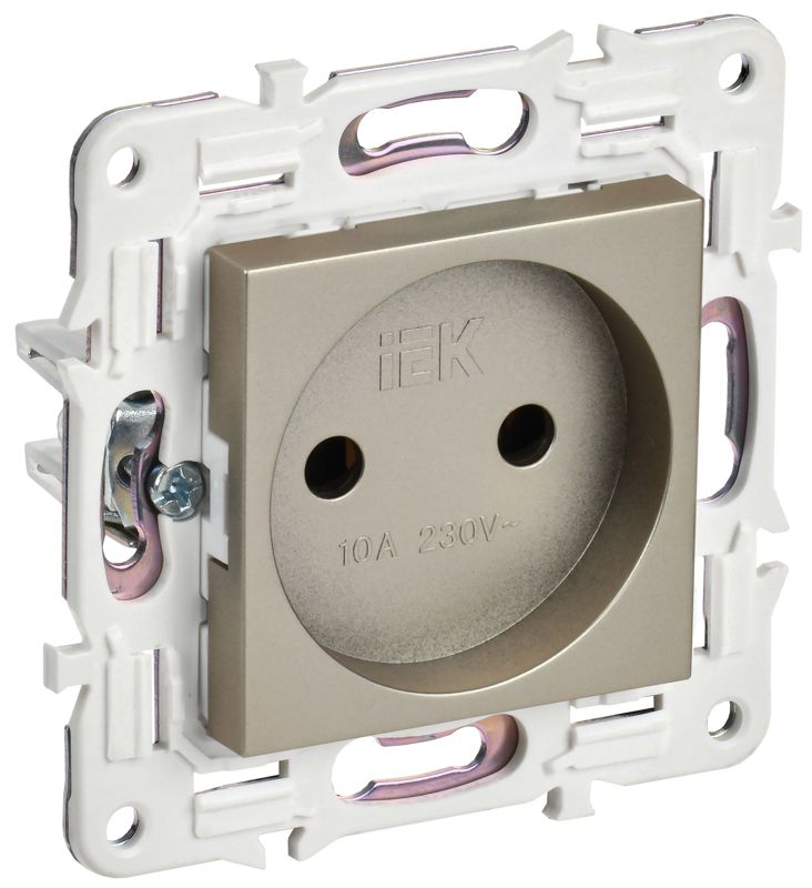 розетка skandy 10а без заземл. без защ. шторок sk-r02sh шампань iek sk-r10-10-k37 от BTSprom.by