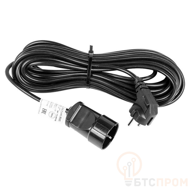 Удлинитель-шнур 1х10м с заземл. 6А IP44 1.3кВт ПВС 3х0.75 черн. Rexant 11-7089 фото в каталоге от BTSprom.by  Удлинитель-шнур 1х10м с заземл. 6А IP44 1.3кВт ПВС 3х0.75 черн. Rexant 11-7089 фото в каталоге от BTSprom.by