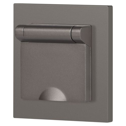  Розетка 1-м СП Accent 6-203-09 16А IP20 250В 2P+E Schuko с крышкой AL/CU титан Intro Б0063471 фото в каталоге от BTSprom.by