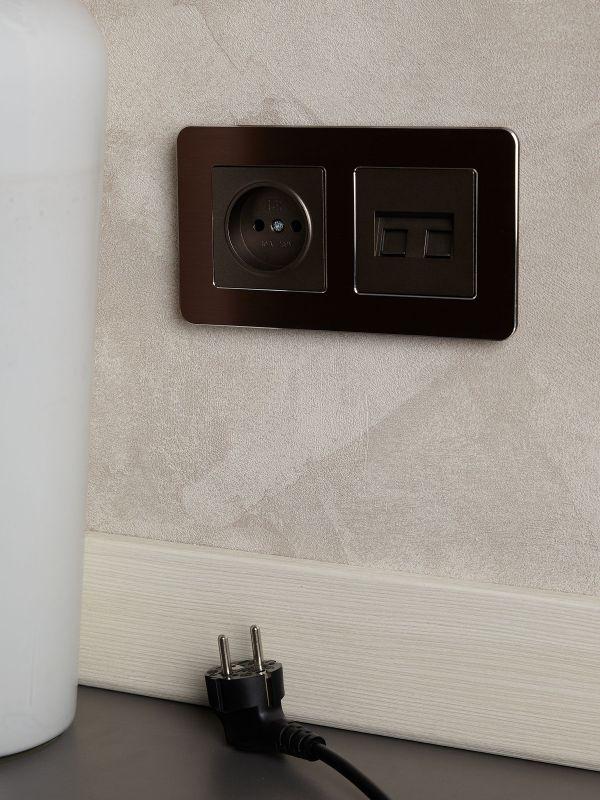  Розетка компьютерная двойн. СП RJ45 кат.6 BRITE РК11-2-БрТБ механизм бронза IEK BR-K20-2-K45 фото в каталоге от BTSprom.by