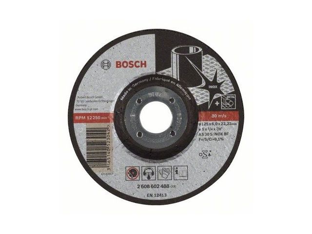 круг обдирочный 125х6x22.2 мм для нерж. стали bosch (обдирочный круг bosch expert for inox, выпуклый 125х6 мм по нержавейке) 2608602488 от BTSprom.by