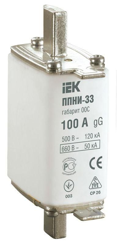 вставка плавкая ппни-33 100а габарит 00с iek dpp11-100 от BTSprom.by