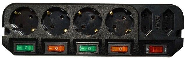 удлинитель с сетевым фильтром 6х3м arg черн. (пакет пэ) most 359282 от BTSprom.by