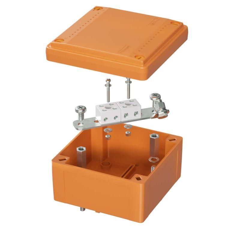 коробка ответвительная fs 100х100х50мм 4р 450в 6а 4кв.мм с гладкими стенками и клеммн. ip56 пластик. dkc fsb10404 от BTSprom.by