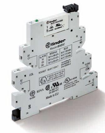 модуль интерфейсный (сборка 34.51.7.060.0000 + 93.61.0.125.7) электромеханич. реле серия masterbasic 1co 6а agni 125в ac/dc ip20 винт. клеммы версия atex finder 391101250073 от BTSprom.by