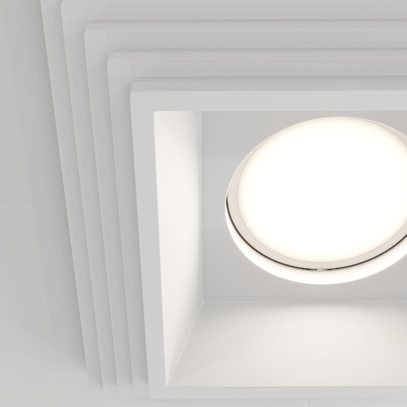  Светильник Gyps Modern 10Вт GU10 встраив. Maytoni DL005-1-01-W-1 фото в каталоге от BTSprom.by