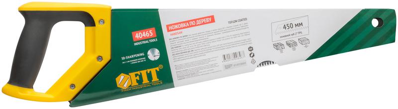  Ножовка по дереву средн.кален.зуб 7 ТPI 3D заточка пласт.прорезинен.ручка тефлон.покрытие 450мм FIT 40465 фото в каталоге от BTSprom.by