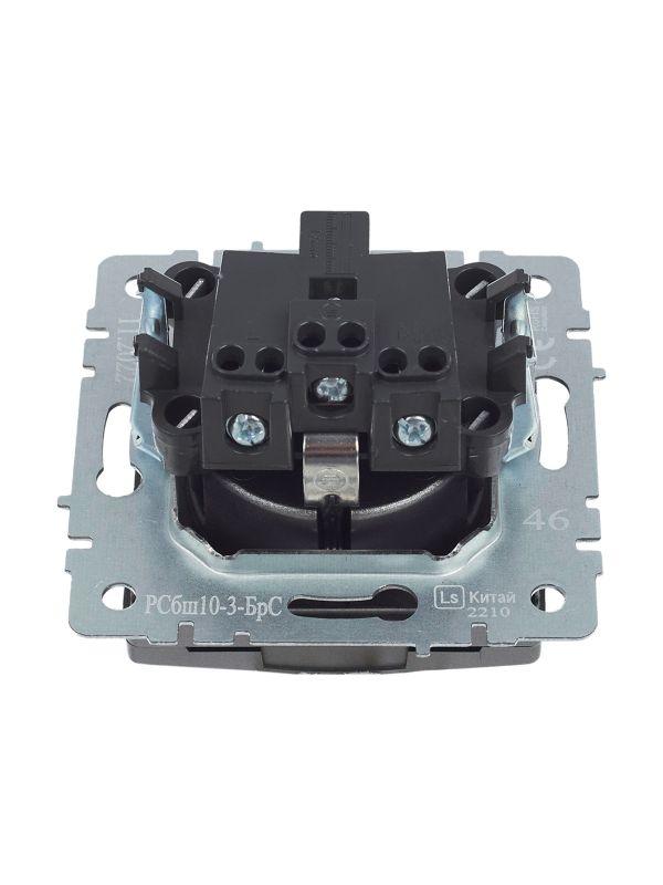  Розетка BRITE РСбш10-3-БрС 16А IP20 с заземл. защ. шторки с крышкой механизм сталь IEK BR-R16-16-K46 фото в каталоге от BTSprom.by