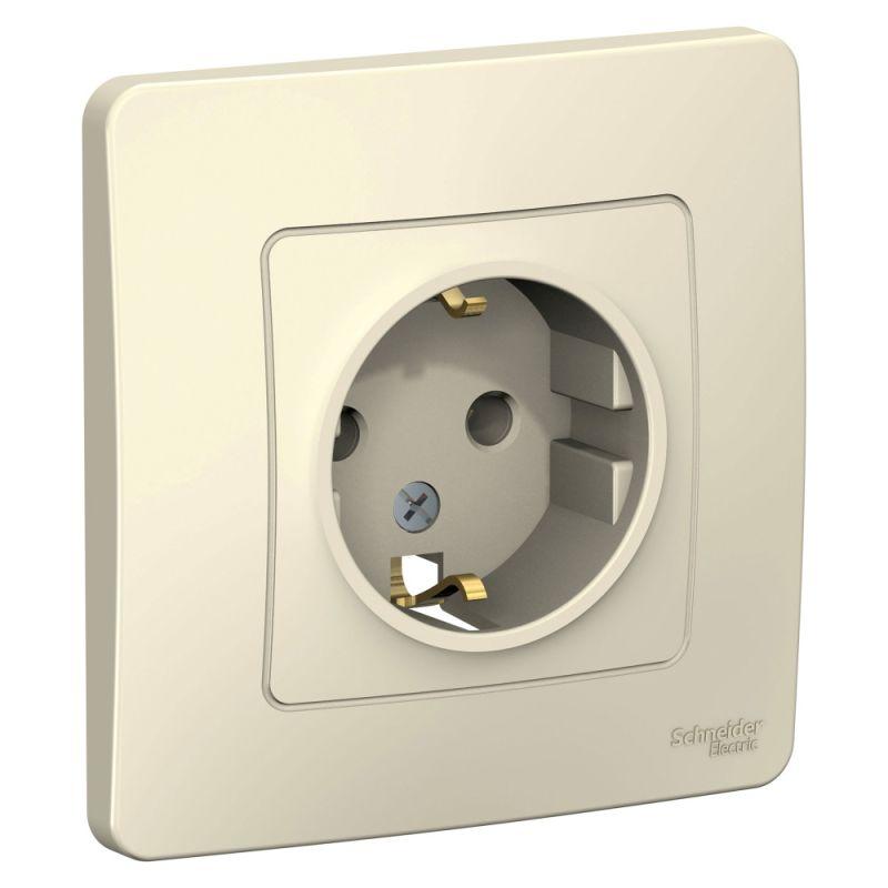розетка 1-м сп blanca 16а ip20 250в с заземл. без защ. шторок молоч. se blnrs001012 от BTSprom.by