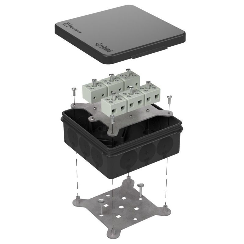 коробка огнестойкая оп 100х100х40мм е15-е120 двухкомпонентн. промрукав 60-0303-9005-fr6.0-12 от BTSprom.by
