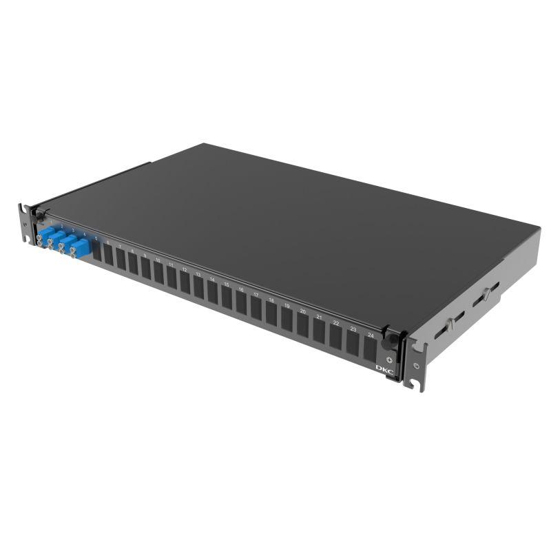 полка оптическая выдвижная 1u с адатерами 4 х duplex lc os2 в комплекте с лицевой панелью пигтейлами сплайс-кассет(ой/ами) и гильзами кдзс dkc rnfp9dlcu4 от BTSprom.by