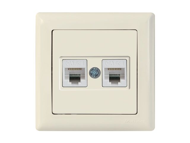розетка компьютерная 2xrj45 (cat6, скрытая) кремовая, daria, mutlusan ((2xrj 45) 8-pin, соединения типа 568a или 568b) 2120 141 0102 от BTSprom.by