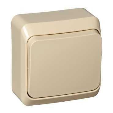 выключатель кнопочный 1-кл. оп этюд 10а ip20 с самовозвратом крем. se ka10-001k от BTSprom.by