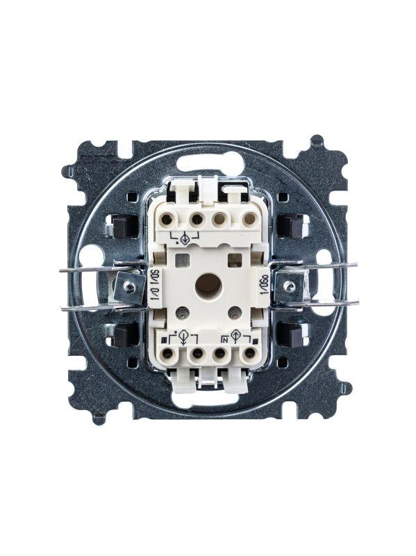  Выключатель кнопочный 1-кл. СП Levit IP20 серебр./дым. черн. ABB 2CHH599145A6070 фото в каталоге от BTSprom.by