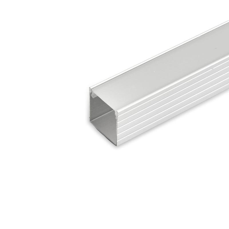 профиль алюминиевый "накладной" серебр. sab261 с матовым экраном 2 заглушками 2 крепежами в комплекте saffit 55247 от BTSprom.by