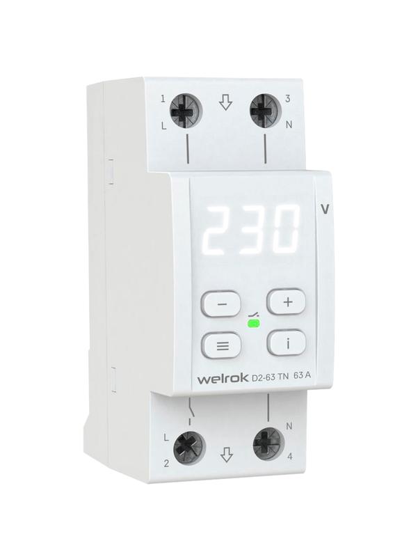 реле напряжения d2-63 tn (с транзитом нуля) welrok 4660251141899 от BTSprom.by
