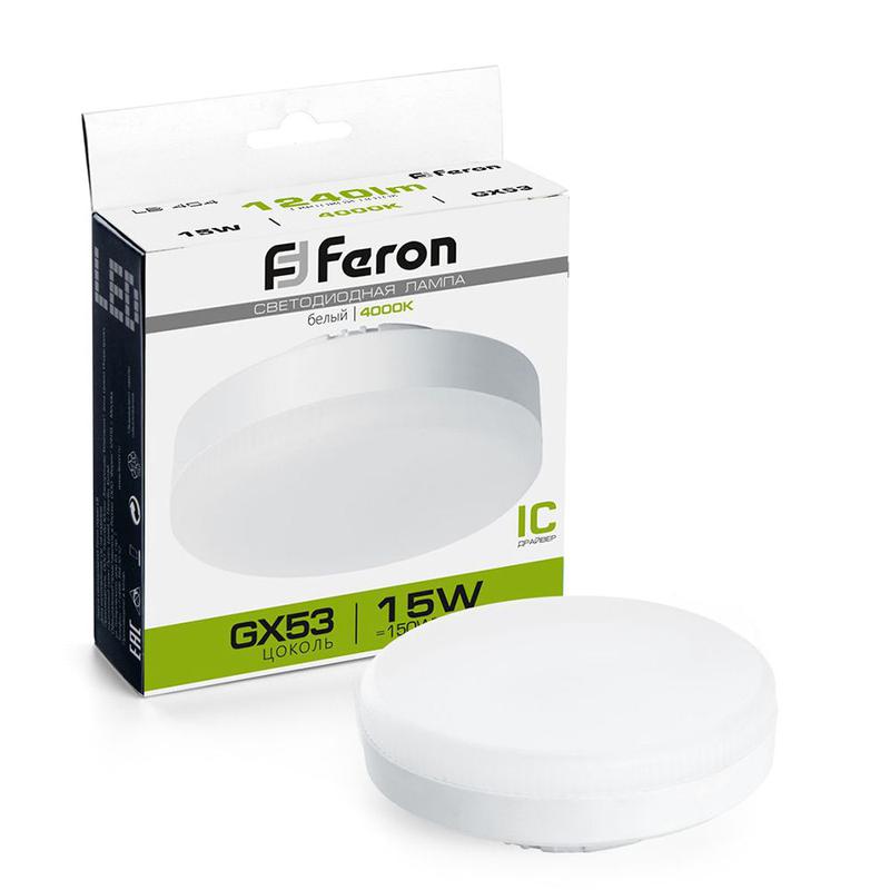 лампа светодиодная 15вт 230в gx53 4000к lb-454 feron 25836 от BTSprom.by