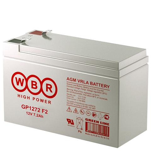 аккумулятор 12в 7.2а.ч wbr gp1272 f2 wbr от BTSprom.by