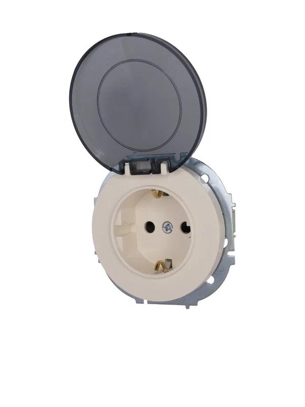  Розетка 1-м СП OSEN с заземл. с крышкой ПБТ механизм сл. кость LEZARD 743-9088-123B фото в каталоге от BTSprom.by