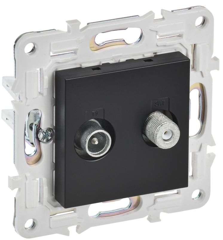 розетка двойная tv+sat skandy sk-a13bl черн. iek sk-af20-o-k02 от BTSprom.by