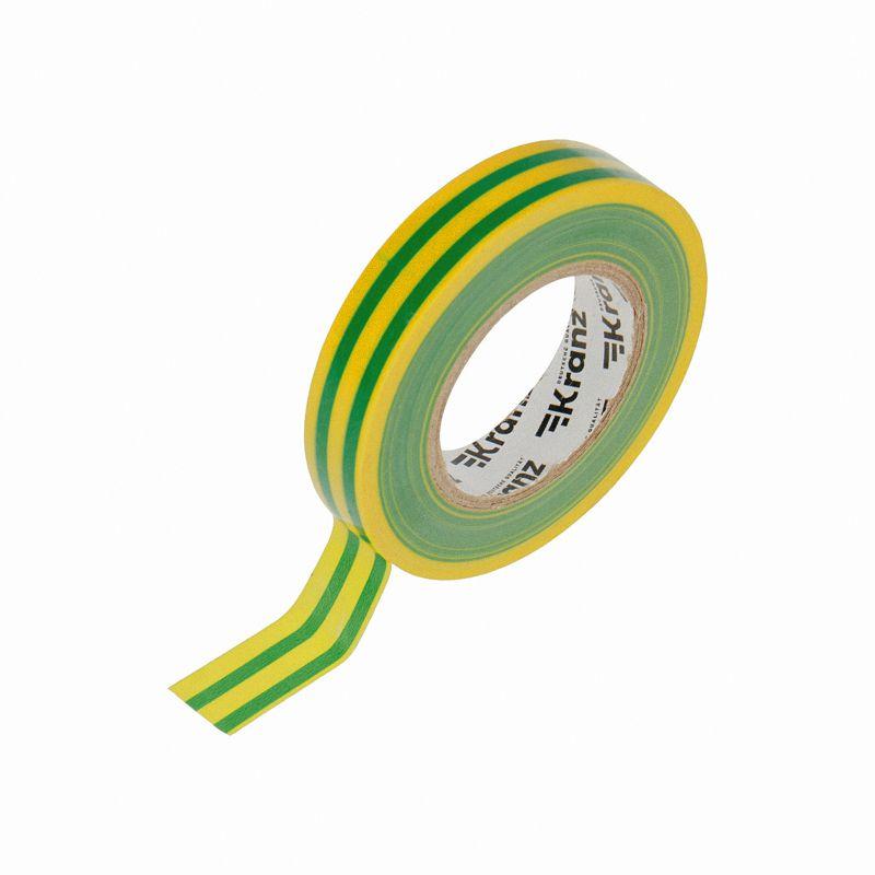  Изолента ПВХ 0.13х15мм 25м желт./зел. (уп.5шт) Kranz KR-09-2107 фото в каталоге от BTSprom.by