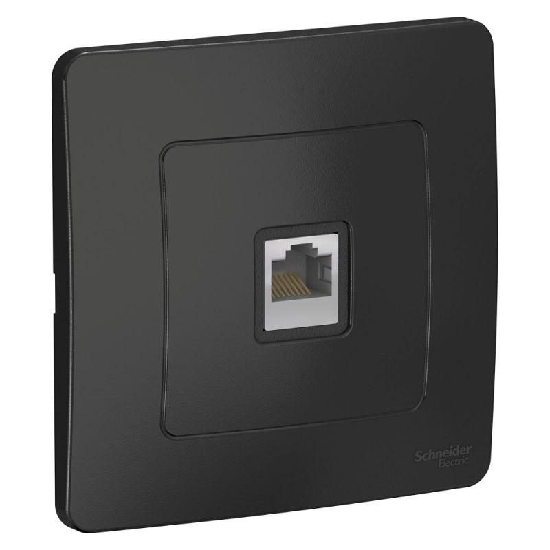 розетка компьютерная 1-м сп blanca rj45 кат.5e антрацит se blnis045006 от BTSprom.by