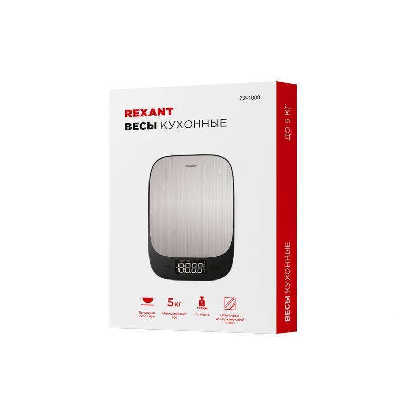  Весы кухонные электронные платформа из нержав. стали до 5кг Rexant 72-1009 фото в каталоге от BTSprom.by