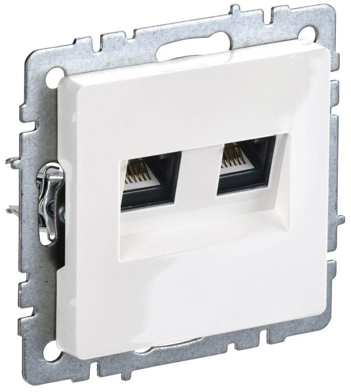 розетка компьютерная двойн. сп rj45 кат.5e brite рк10-2-брб механизм бел. iek br-k20-1-k01 от BTSprom.by