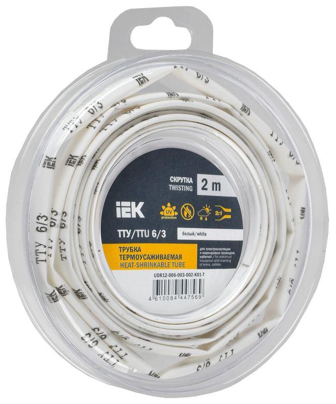 трубка термоусадочная тту нг-ls 6/3 бел. (уп.2м) iek udr12-006-003-002-k01-t от BTSprom.by