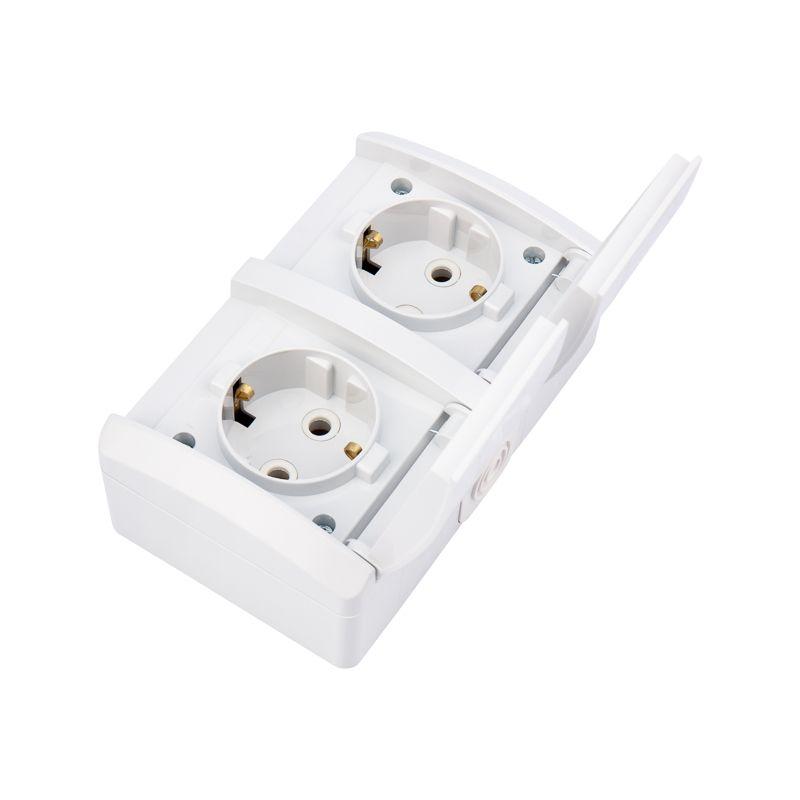  Блок розеток 2-м ОП INDUSTRIAL IP54 горизонт. с заземл. бел. Kranz KR-78-0805 фото в каталоге от BTSprom.by