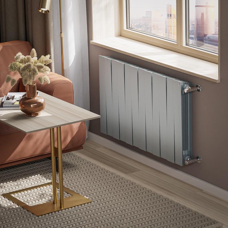  Радиатор PianoForte 500 new 12 секц. биметал. Silver Satin Royal Thermo НС-1176336 фото в каталоге от BTSprom.by