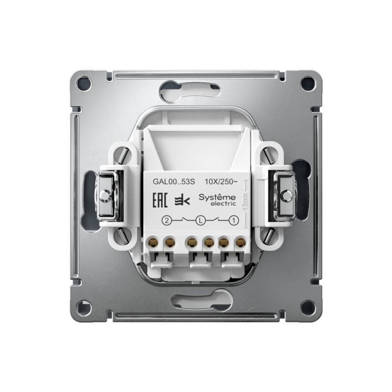  Выключатель 2-кл. ArtGallery (сх. 5а) 10AX с подсветкой быстрозажим. клем. механизм грифель SE GAL000753S фото в каталоге от BTSprom.by