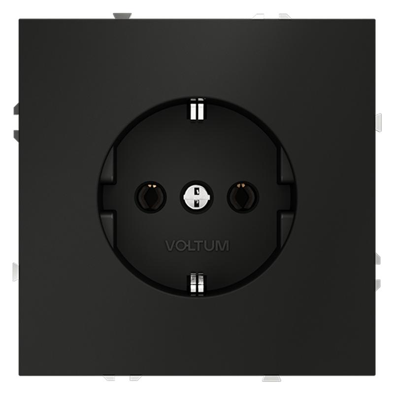 розетка 1-м сп s70 16а с заземл. механизм черн. матов. voltum vls040108 от BTSprom.by