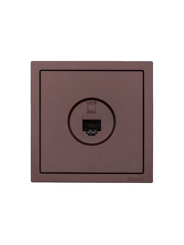  Розетка компьютерная 1-мест. СП ZIMA IP20 шоколад LEZARD 704-7388-140 фото в каталоге от BTSprom.by