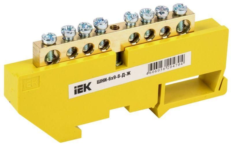 шина pe "земля" на din-изол. шни-6х9-8-д-ж iek ynn10-69-8d-k05 от BTSprom.by