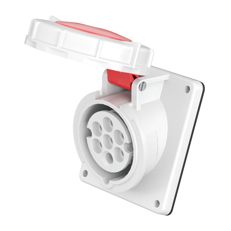 розетка панельная pas 16а 7п 6p+e 400в ip67 с наклоном dkc pas676-016-40 от BTSprom.by