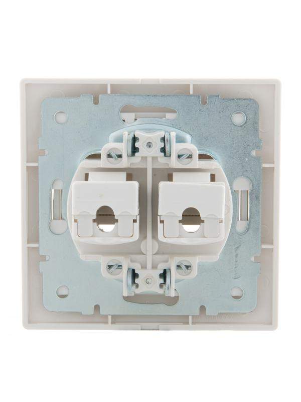 розетка компьютерная 2-м сп mira rj45 16а ip20 со вставкой жемчуж./бел. перламутр. lezard 701-3030-141 от BTSprom.by