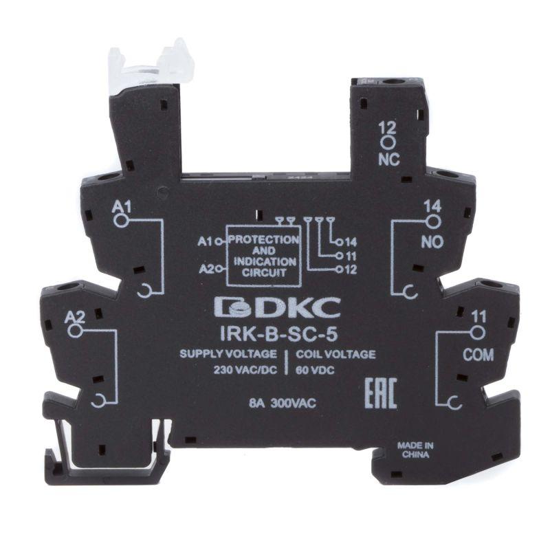 колодка ультратонкая для реле ris вх. напр. 230в ac/dc винт. клеммы dkc irk-b-sc-5 от BTSprom.by