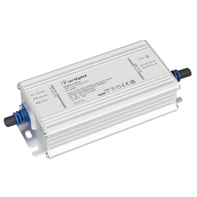 блок питания arpj-lg-1081050-pfc (75вт 54-108в 0.5-1.05а) ip67 металл arlight 047372 от BTSprom.by