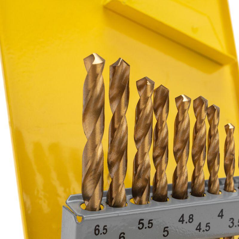  Набор сверл по металлу 1.5-6.5мм (через 0.5мм 3.2мм 4.8мм) НSS ТИТАН цилиндрический хвостовик метал. кейс 13шт Kranz KR-91-0633 фото в каталоге от BTSprom.by