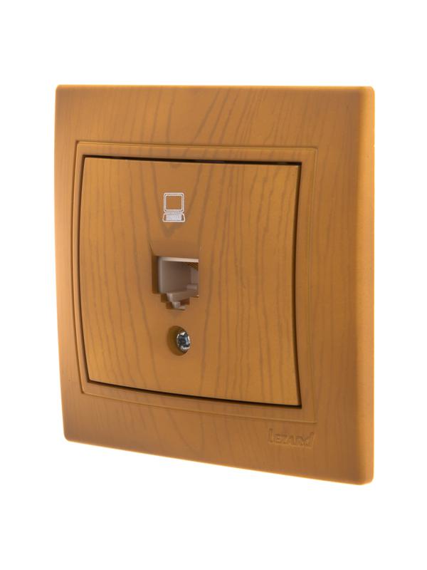  Розетка компьютерная 1-м СП Mira RJ45 ольха LEZARD 701-0701-139 фото в каталоге от BTSprom.by