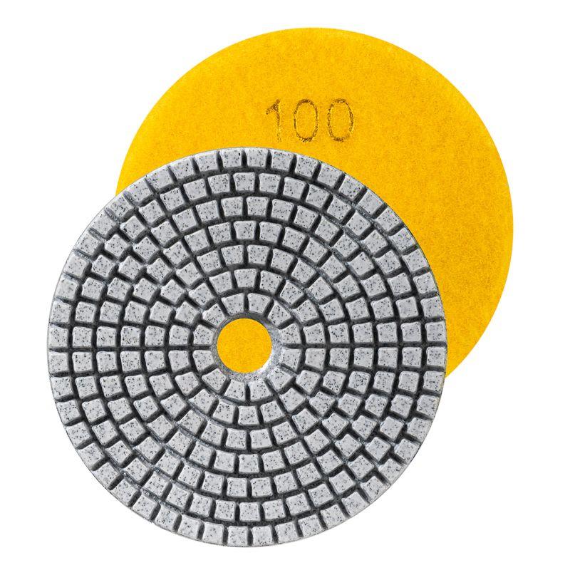 круг алмазный гибкий шлифовальный черепашка 100мм p100 сухое/мокрое шлифование kranz kr-90-0302 от BTSprom.by