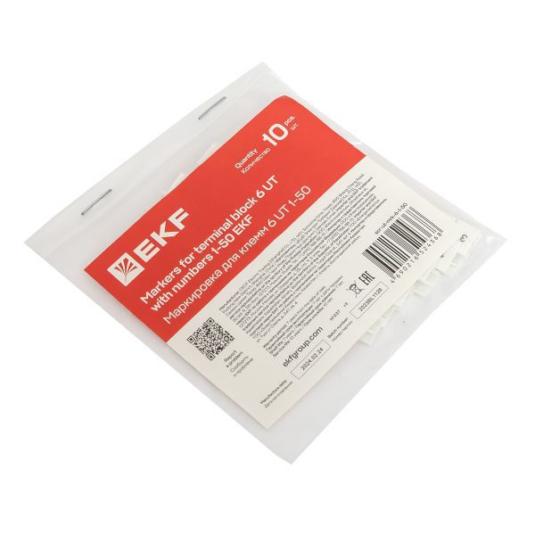  Маркировка для клемм 6 UT 1-50 (уп.100шт) EKF scr-ut-mrk-6-1-50 фото в каталоге от BTSprom.by