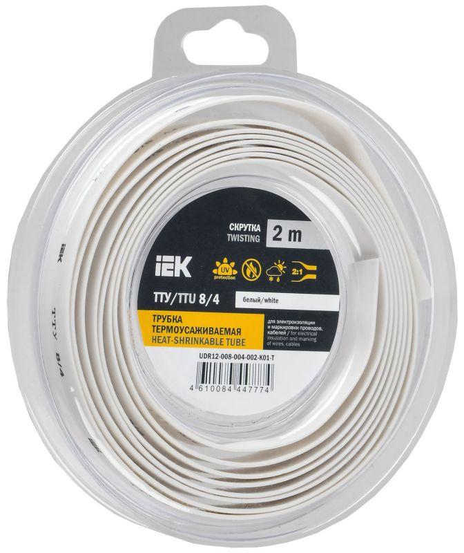 трубка термоусадочная тту нг-ls 8/4 бел. (уп.2м) iek udr12-008-004-002-k01-t от BTSprom.by